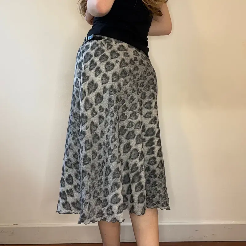 Moschino Animal print Midi Skirt - 28W UK 8 Grey Viscose Blend