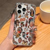 Vintage Collage Pattern Phone Case, Decorative Smartphone Protector Cover, Phone Accessories Compatible with iPhone 6 7 8 X 1...
