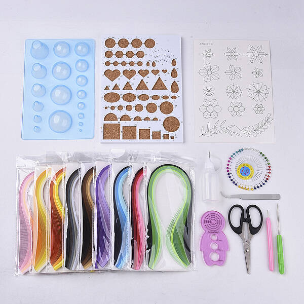 DIY Paper Quilling Strips Sets: Random Color Paper Quilling Strips