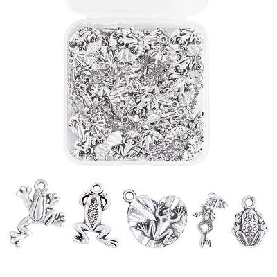 100Pcs 5 Style Tibetan Style Alloy Charms