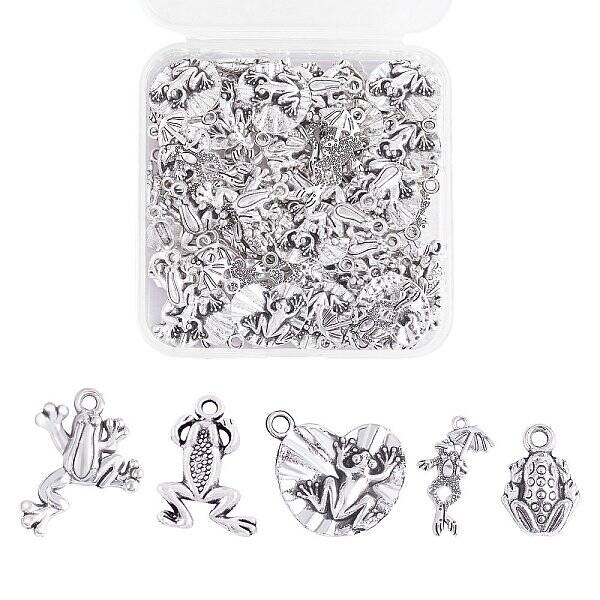 100Pcs 5 Style Tibetan Style Alloy Charms