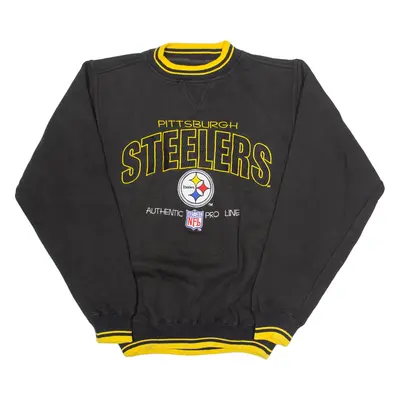 LOGO ATHLETIC Pittsburgh Steelers Mens Sweatshirt Grey Crew Neck USA S