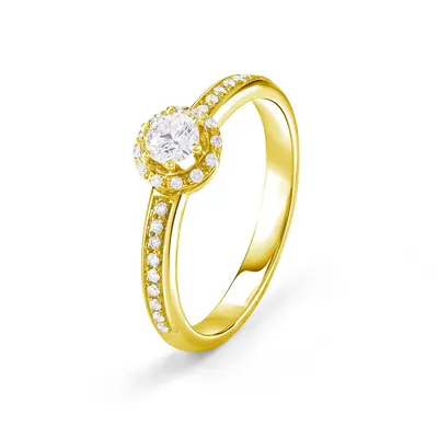 18K Gold Round Lab Created Diamond Wedding Ring D Color VVS1 Clarity 3EX IGI Certified