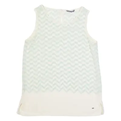 TOMMY HILFIGER Womens Vest White Sleeveless Crazy Pattern M