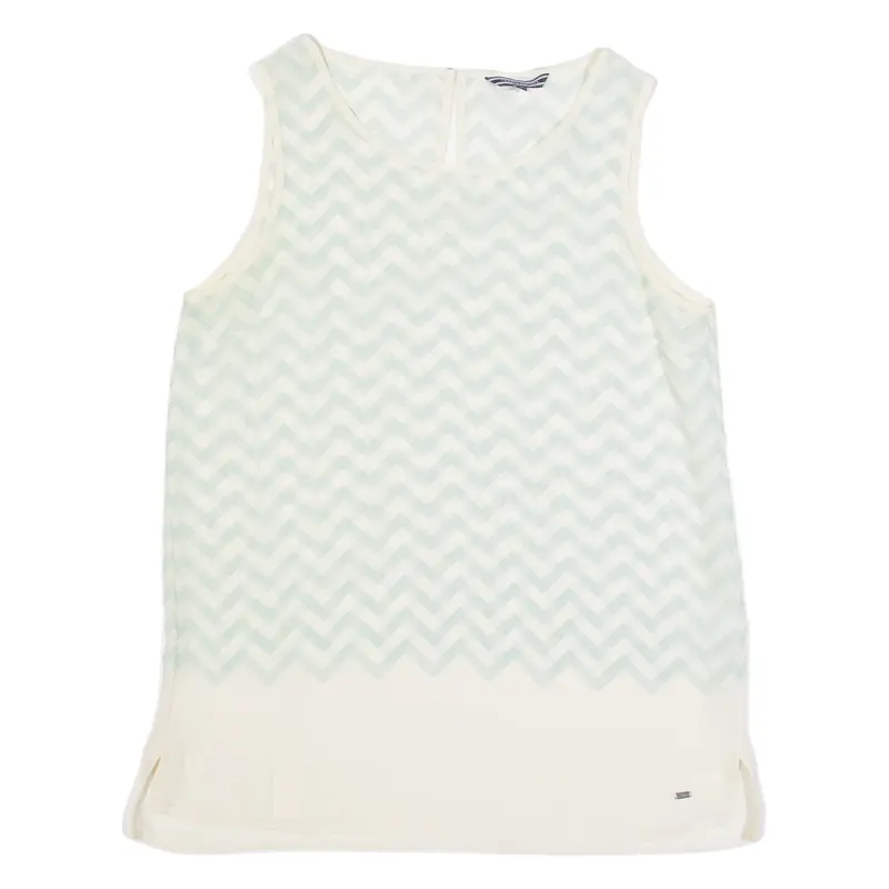 TOMMY HILFIGER Womens Vest White Sleeveless Crazy Pattern M