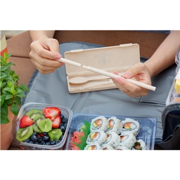 150 Customized 6-in-1 Portable Wheatstraw Tableware Set - ...