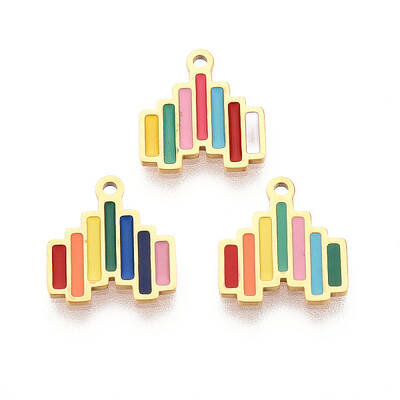 Rainbow Color 304 Stainless Steel Enamel Charms
