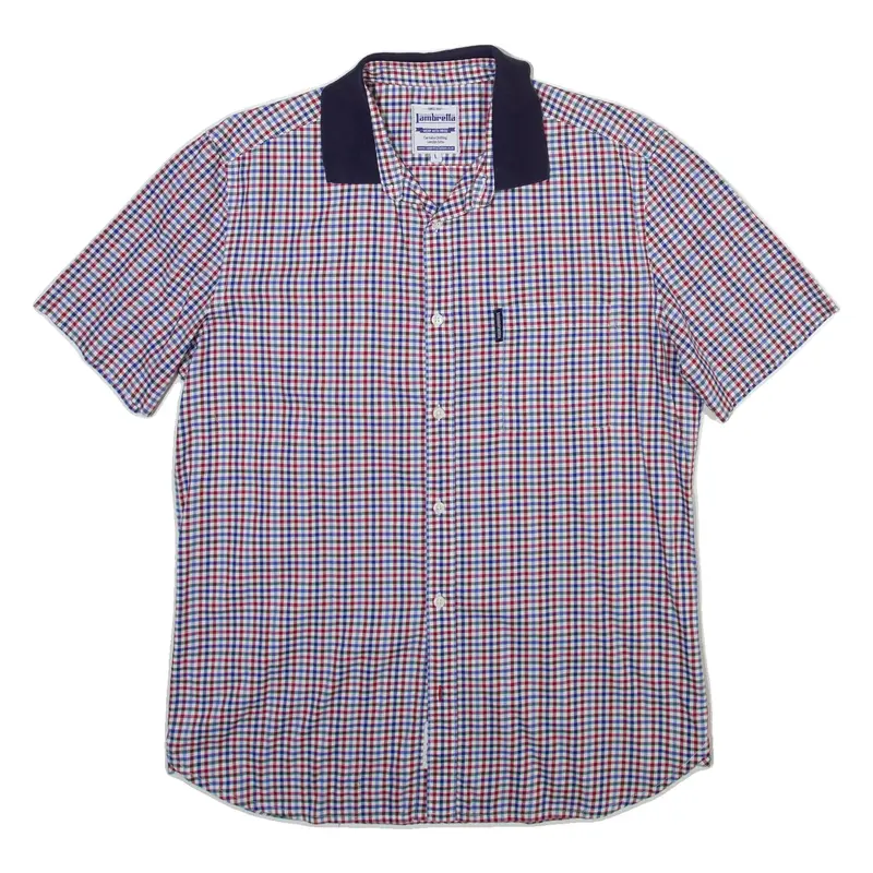 LAMBRETTA Mens Shirt Blue Check L