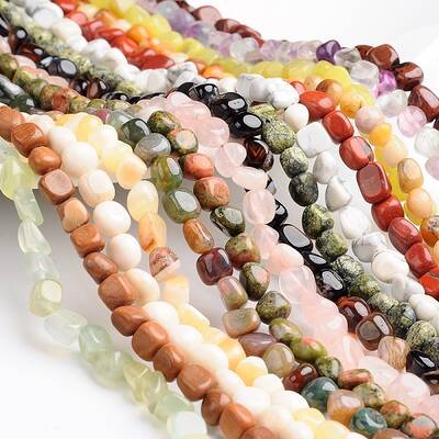 Nuggets Natural & Synthetic Mixed Gemstone Bead Strands