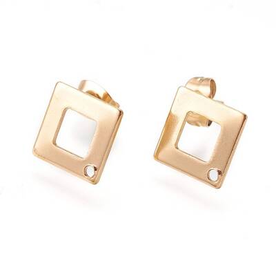 Ion Plating(IP) 304 Stainless Steel Stud Earring Findings