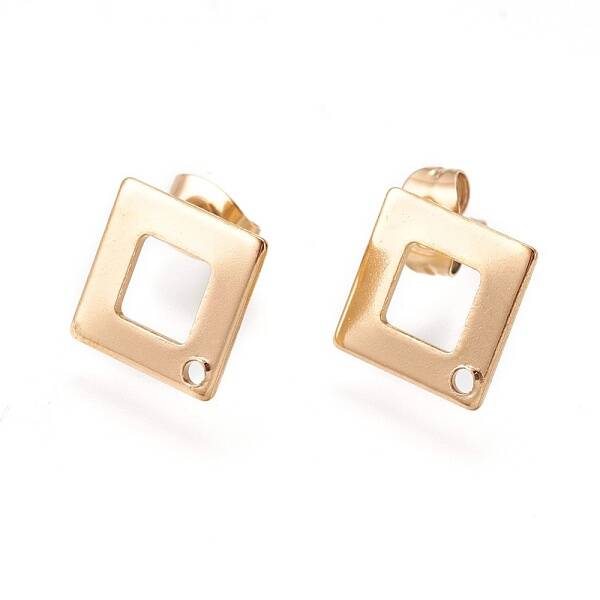 Ion Plating(IP) 304 Stainless Steel Stud Earring Findings