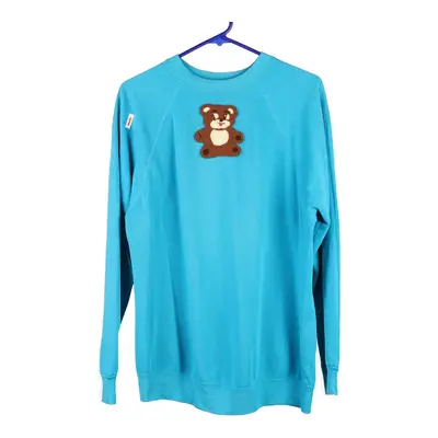 Sweats Apparel Sweatshirt - Large Blue Cotton Blend