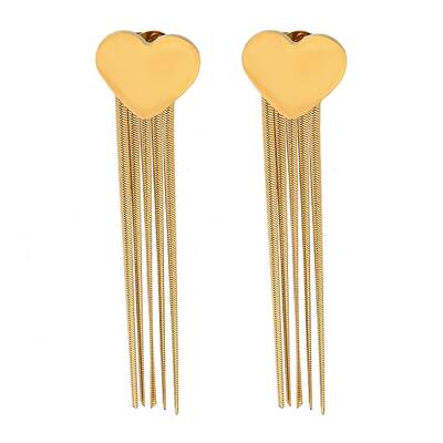 PVD Vacuum Plating Golden 304 Stainless Steel Dangle Stud Earrings