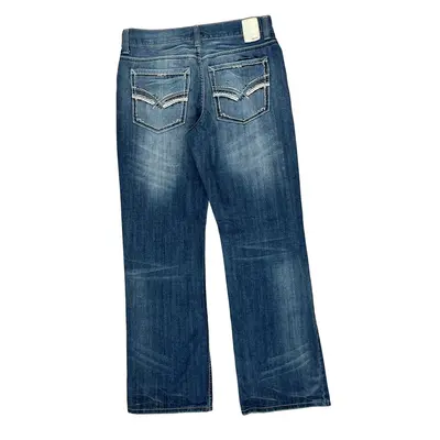 Hip Hop Helix Boot Cut Jeans - 32W 32L Blue Cotton