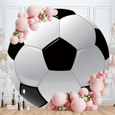 Aperturee Cute Football Themed Round Backdrop For Birthday Party | Round Party Backdrop | Round Backdrop For Birthday Party |...