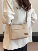 Women's Solid Nylon Crossbody Bag, Fashionable Casual Versatile Zipper Shoulder Bag for Daily Used, Trendy All-match Commuter...