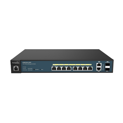 EnGenius EWS5912FP | 8 x Ports PoE+ 10/100/1000Base-T + 2 x SFP Ports Layer 2 Managed Gigabit Ethernet Network Switch