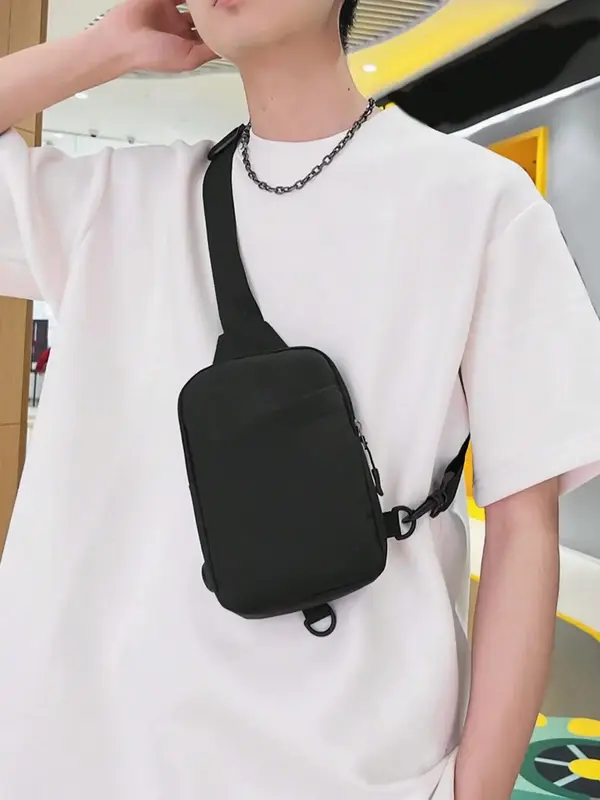 Men's Simple Casual Fashion Belt Bag, Minimalist Nylon Zipper Shoulder Bag for Men, Fashion Bag for Party, Daily Clothing Dec...