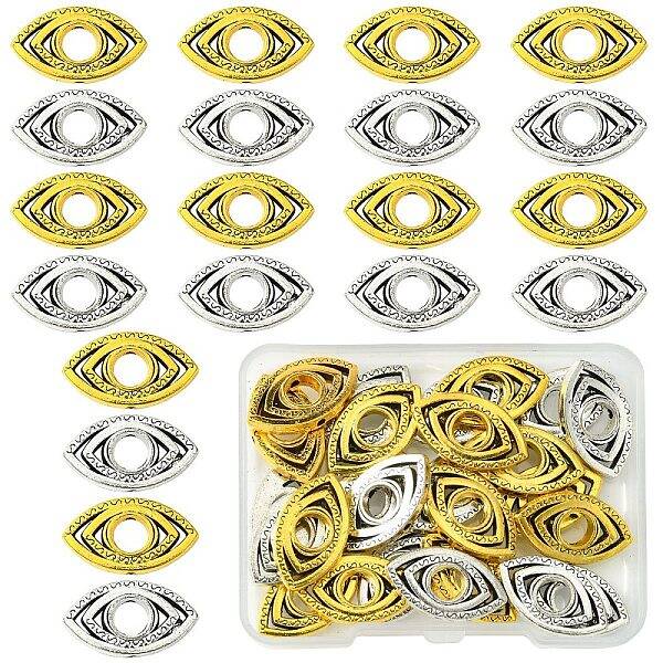 30Pcs 2 Colors Tibetan Style Alloy Bead Frame