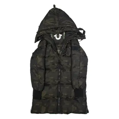TRUE RELIGION Mens Parka Jacket Green Hooded Camouflage XS