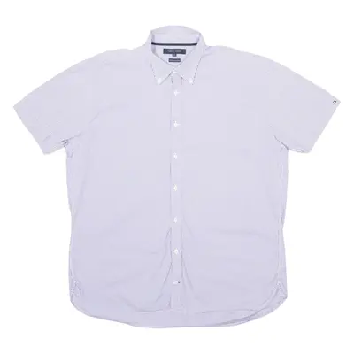 TOMMY HILFIGER Mens Shirt Blue Striped 2XL
