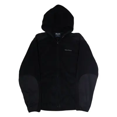 NAUTICA Mens Fleece Jacket Black Hooded XL