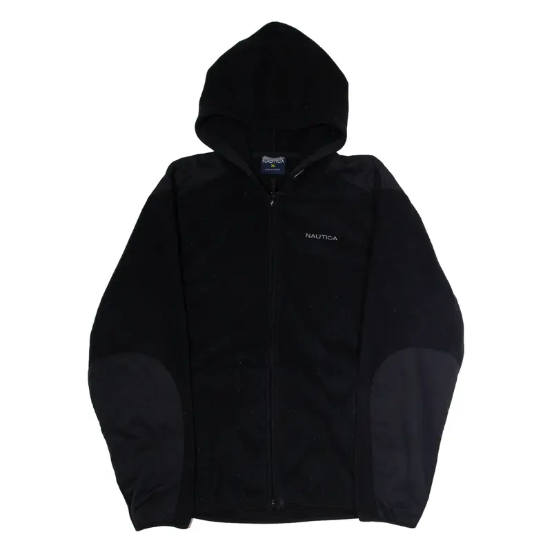 NAUTICA Mens Fleece Jacket Black Hooded XL