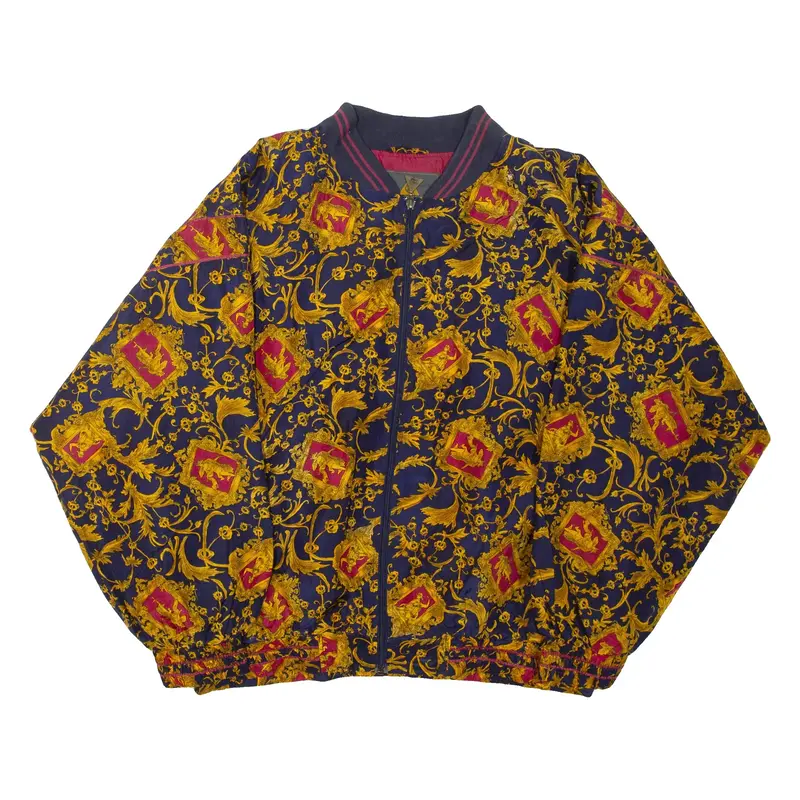 Mens Jacket Blue Crazy Pattern XL
