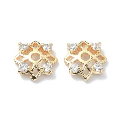 Brass Micro Pave Cubic Zirconia Bead Cap
