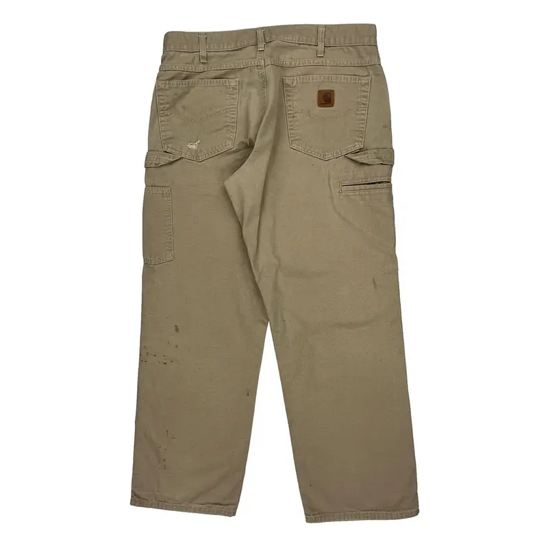 Carhartt Carpenter Trousers - 34W 29L Beige Cotton | Size: 34″ waist