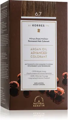 Korres Argan Oil permanent hair dye with argan oil color 6.7 cocoa 50 ml