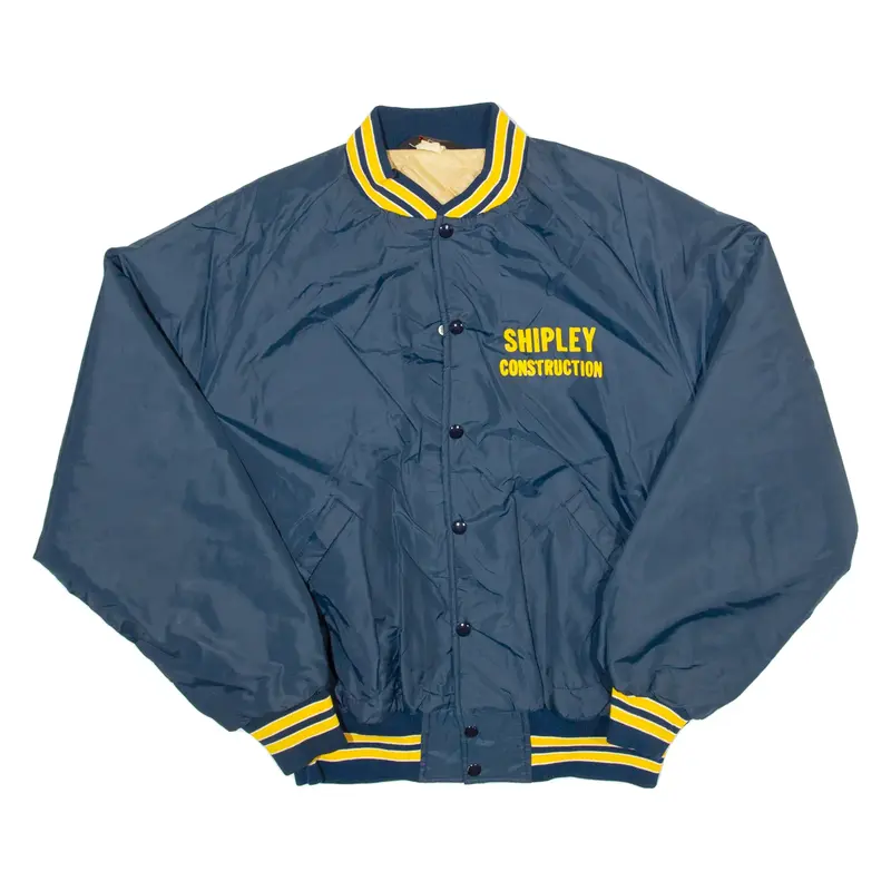PLA JAC Shipley Construction Mens Varsity Jacket Blue XL