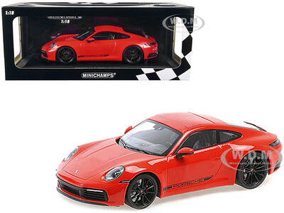2019 Porsche 911 Carrera 4S Orange with Black Stripes Limited Edition to 600 pieces Worldwide 1/18 Diecast Model Car by Minic...