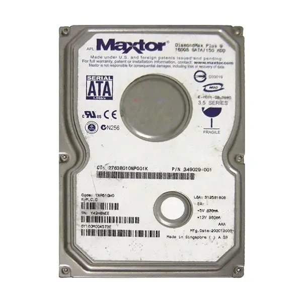 349029-001 HP 160GB 1.5Gb/s SATA 7200 3.5-inch 8MB Hard Drive
