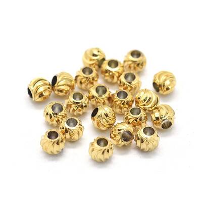 Brass Corrugated Beads