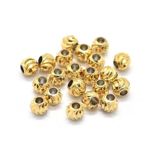 Brass Corrugated Beads