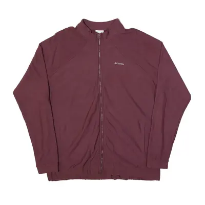 COLUMBIA Track Jacket Maroon Mens XL
