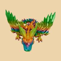 3D Printed Articulated Winged Crystal Gem Dragon I Perfect Gift or Bookshelf Decor