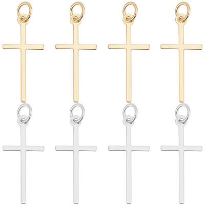 8Pcs 2 Colors Brass Pendants