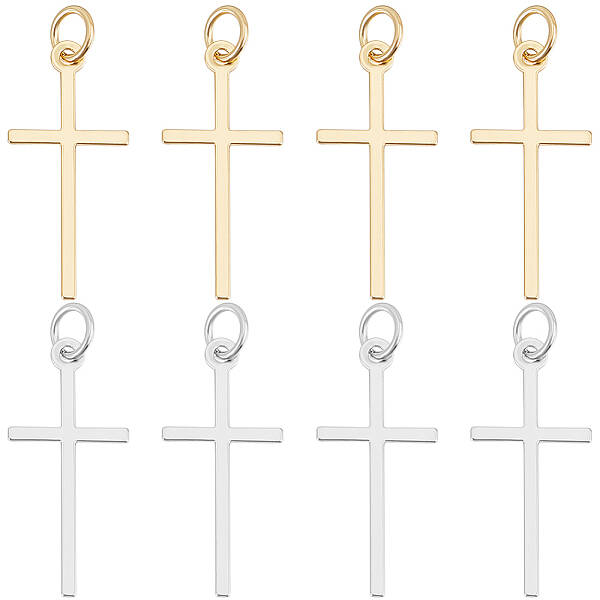 8Pcs 2 Colors Brass Pendants