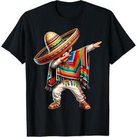 HAGBDH Men's Casual Cotton Graphic Tees T-Shirt with Mexican Sombrero and Poncho Dab Dance Meme Shirts,men Gifts Fathersdaygi...
