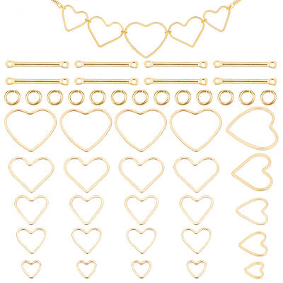 Brass Heart Linking Rings and Link Connectors