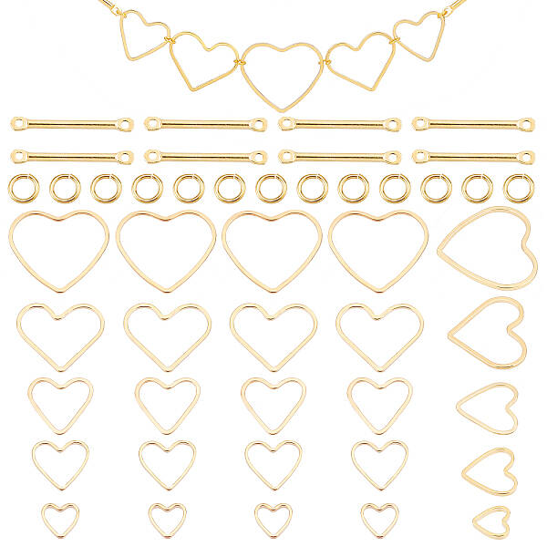 Brass Heart Linking Rings and Link Connectors