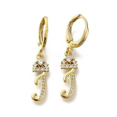 Brass Clear Cubic Zirconia Hoop Earrings