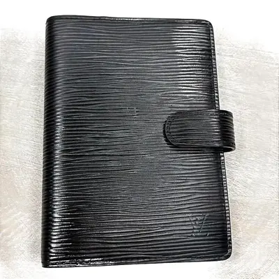 Pre-owned Louis Vuitton Leather small leather goods EPI Ring Agenda Cover PM Luxury Minimal Wear, Black Leather