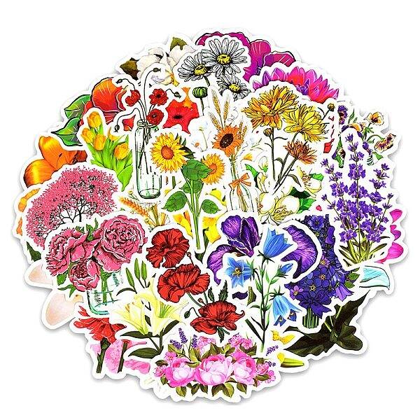 50Pcs PVC Self-Adhesive Cartoon Stickers