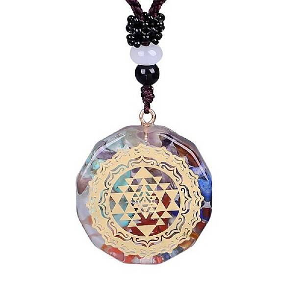 Orgonite Chakra Natural & Synthetic Mixed Stone Pendant Necklaces