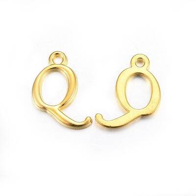 Golden Plated Alloy Letter Pendants