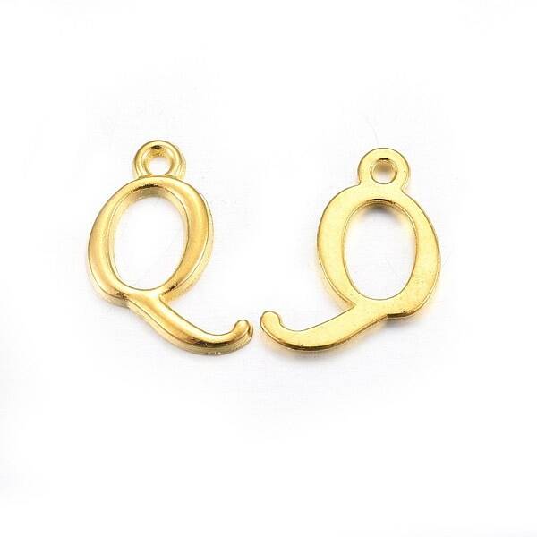 Golden Plated Alloy Letter Pendants