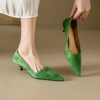 CHIKO Nandalia Pointy Toe Kitten Heels Pumps Shoes